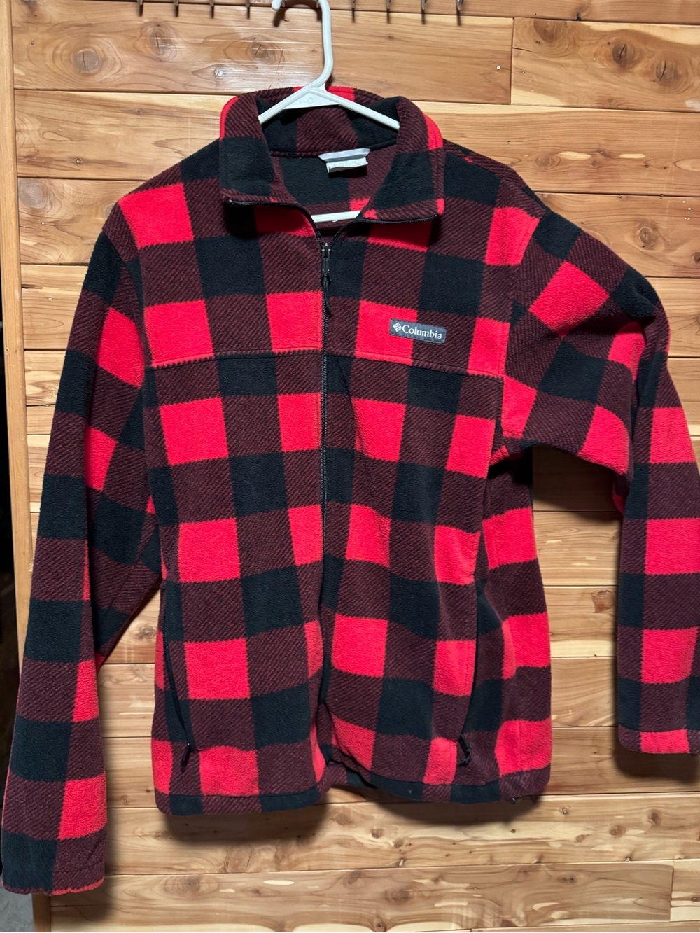 Columbia Red & Black Buffalo Plaid women’s Fleece Jacket